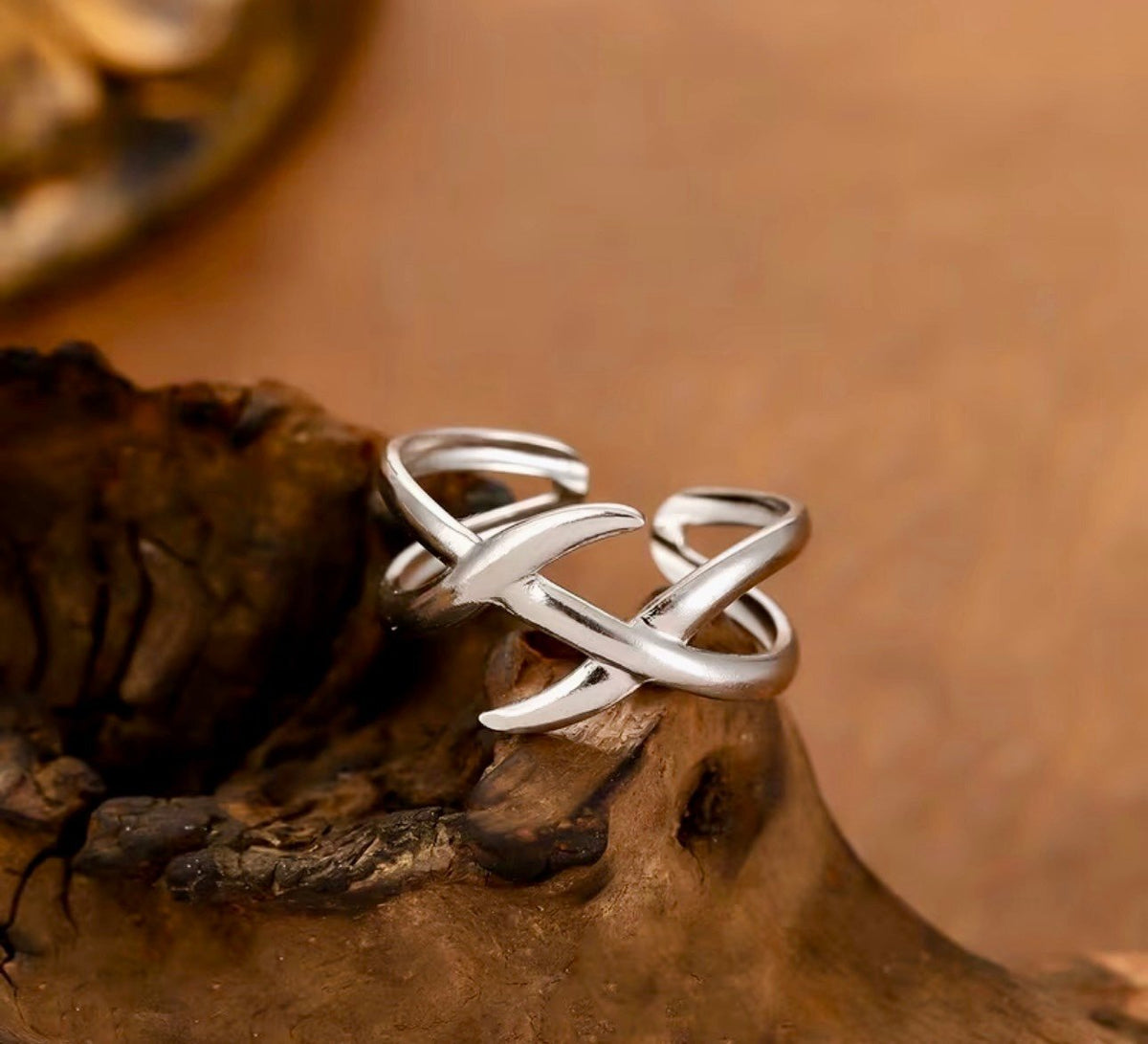 New -Aesthetic -Stainless Steel -Vintage Inspired -Boho Cross Open Ring
