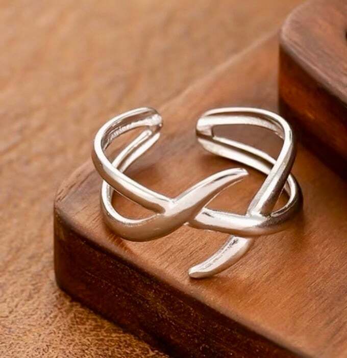 New -Aesthetic -Stainless Steel -Vintage Inspired -Boho Cross Open Ring