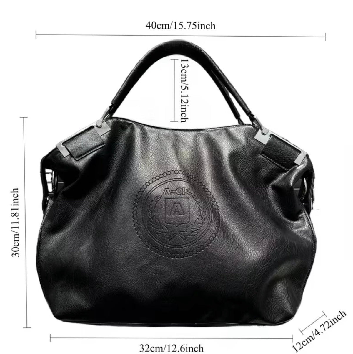 New -Gorgeous -Y2K -Retro Inspired Luxury Faux Leather Shoulder Bag/Tote -Black