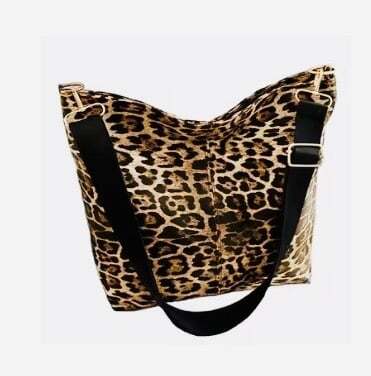 New - Gorgeous -Vintage Inspired -Faux Suede -Leopard Print Shoulder Bag