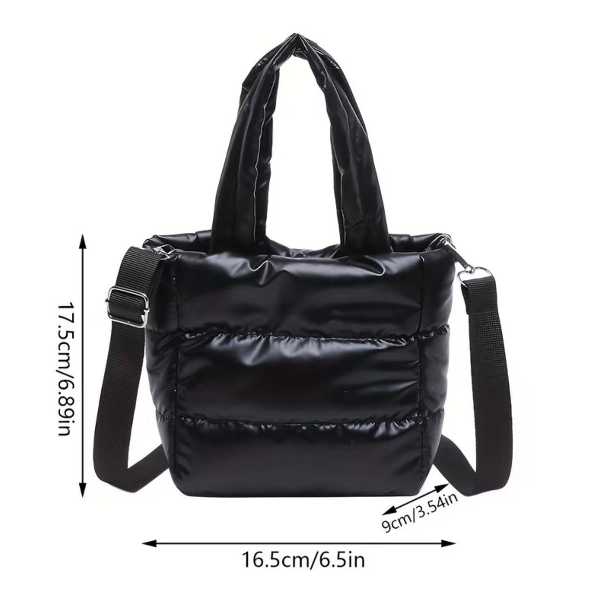 New -Adorable -Mini Quilted Puffer Tote Bag -Gray