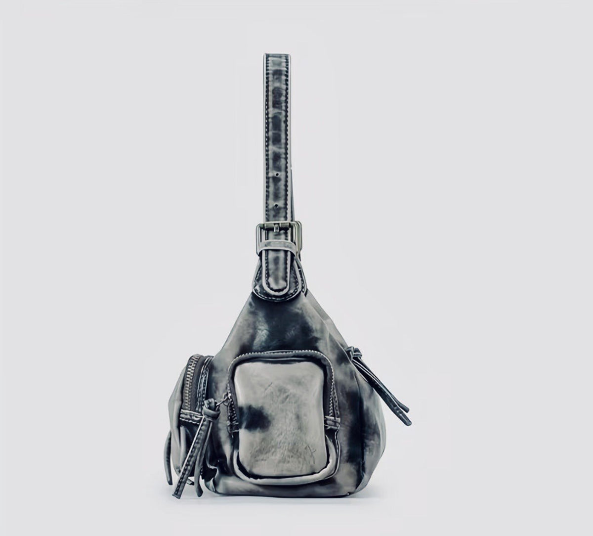 New -Chic -Vintage Inspired -Genuine Leather Motorcycle Style Shoulder Bag