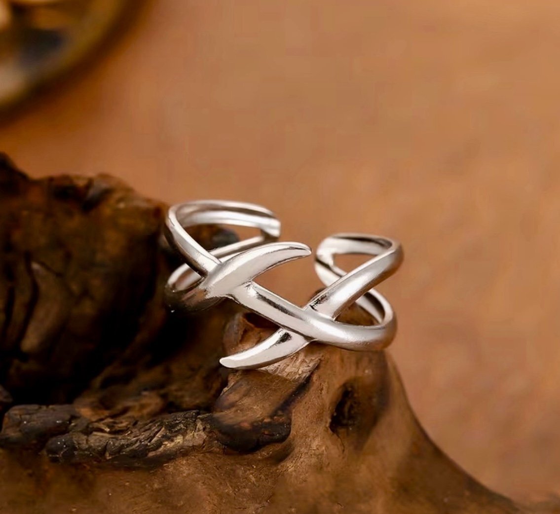 New -Aesthetic -Stainless Steel -Vintage Inspired -Boho Cross Open Ring