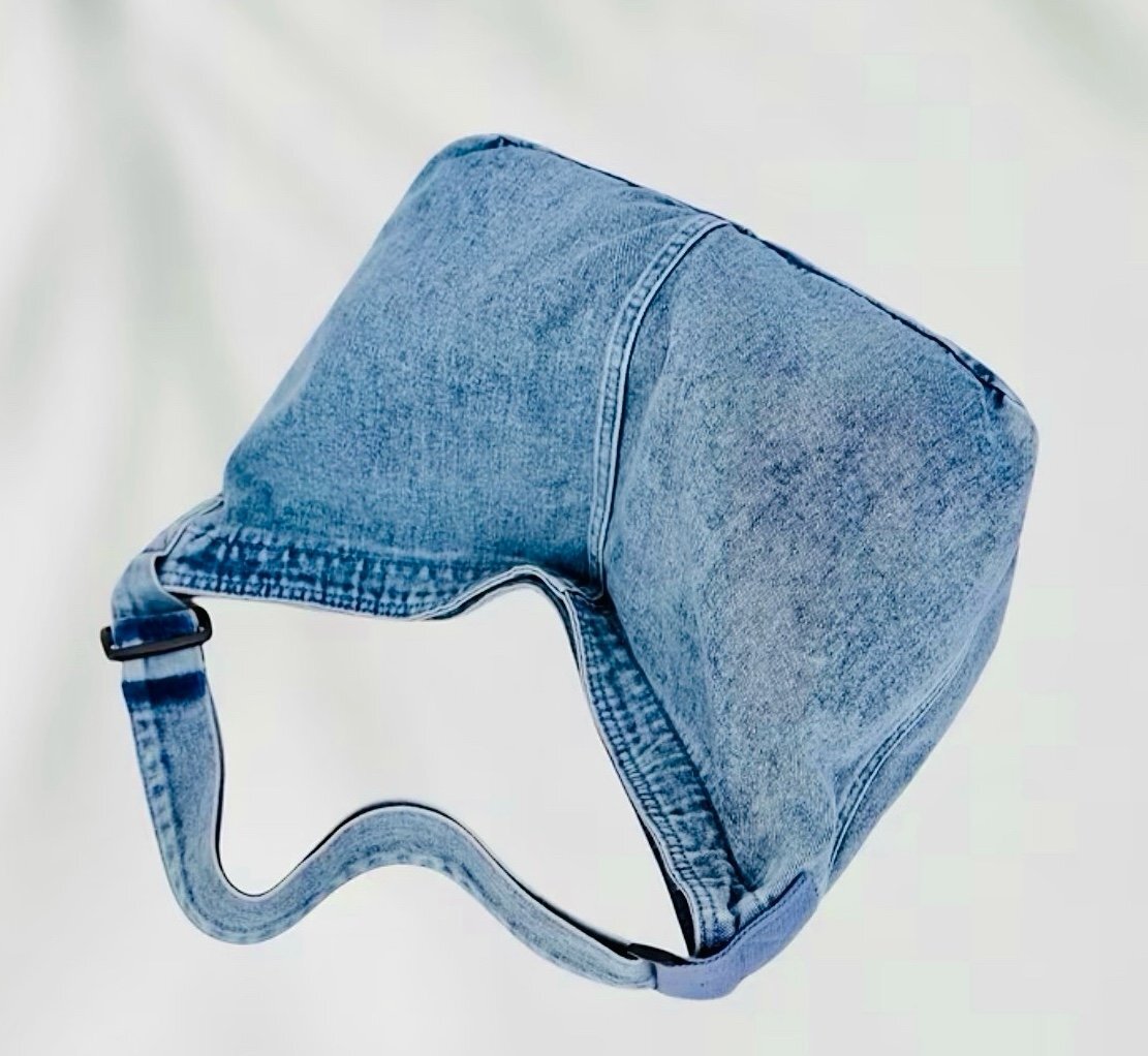 New -Vintage -Distressed -Large Capacity -Denim Tote/Shoulder Bag -Light Wash