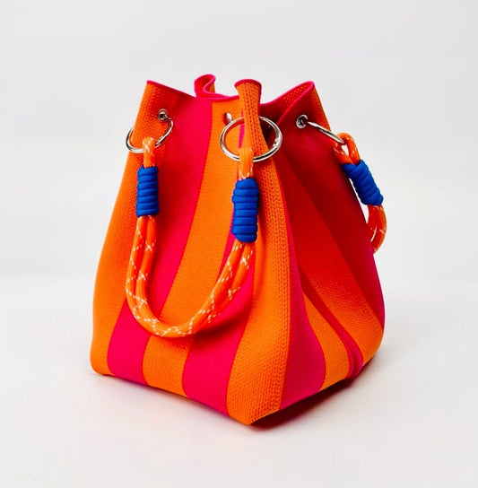 New - Super Cute & Stylish Striped Pattern Design Handbag /Tote - Oranges