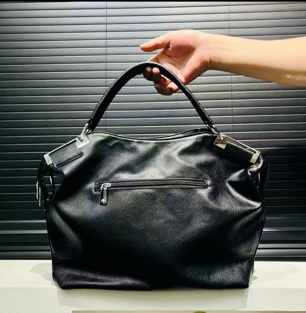 New -Gorgeous -Y2K -Retro Inspired Luxury Faux Leather Shoulder Bag/Tote -Black