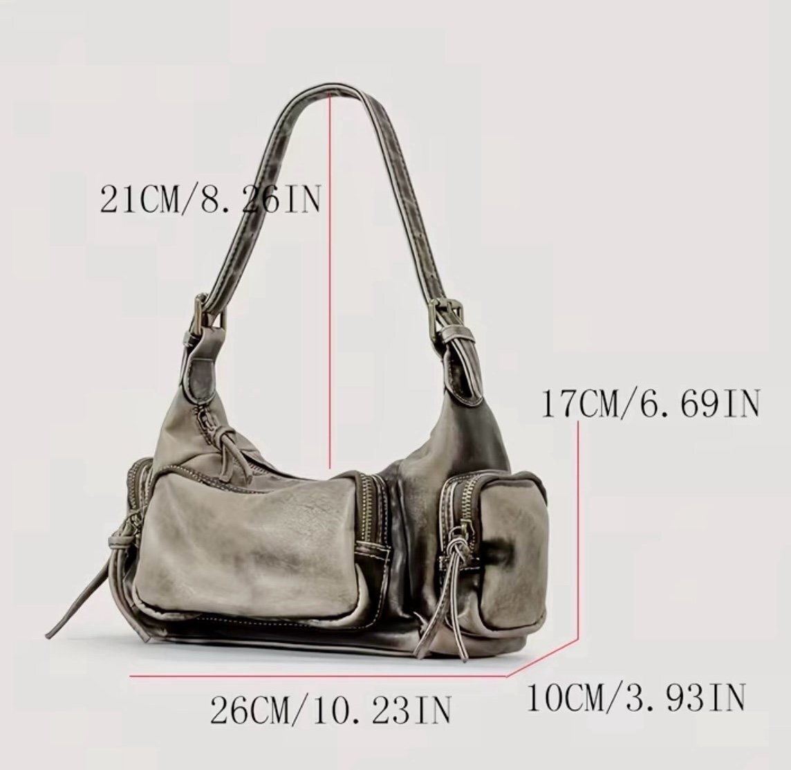 New -Chic -Vintage Inspired -Genuine Leather Motorcycle Style Shoulder Bag