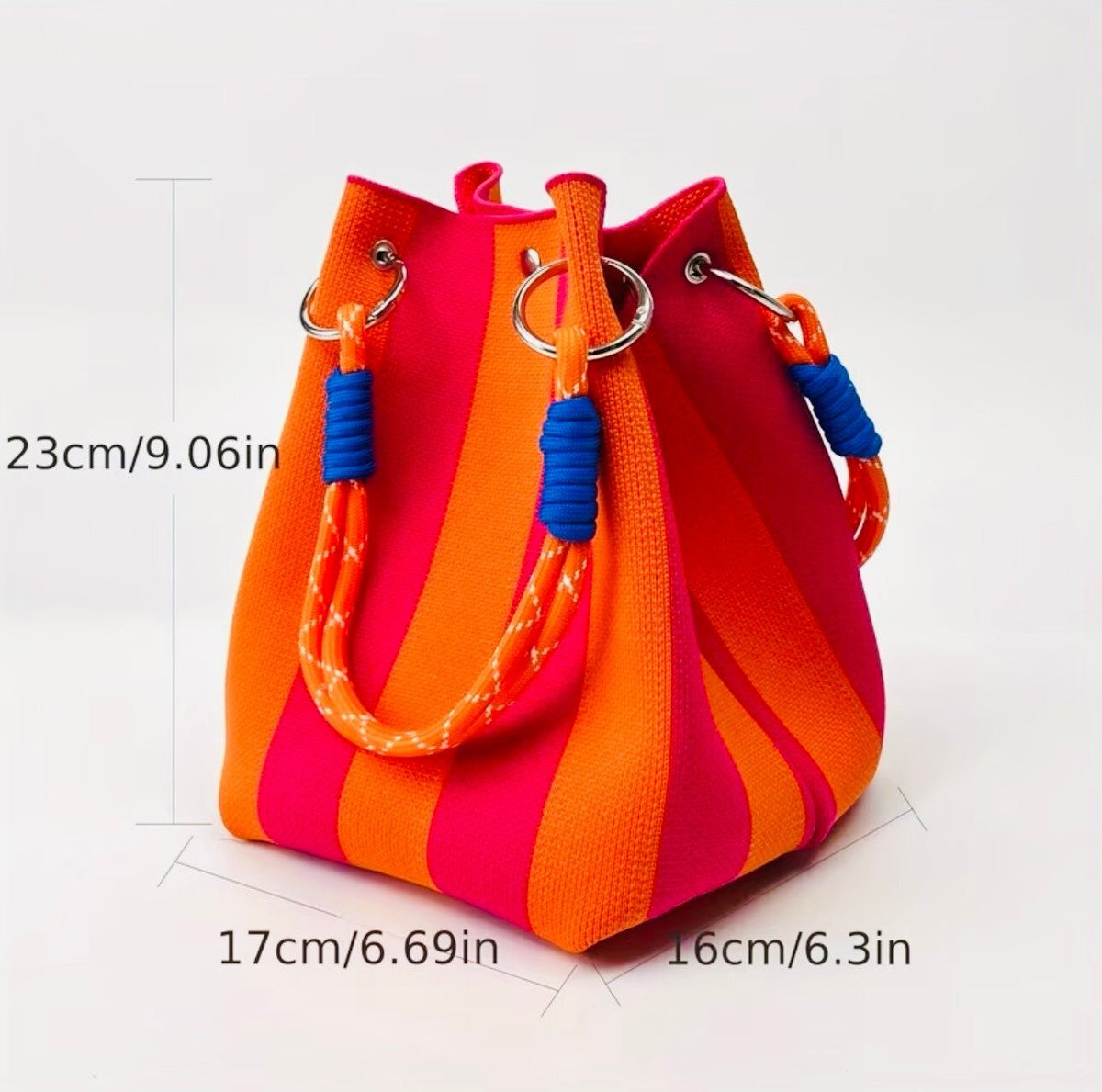 New - Super Cute & Stylish Striped Pattern Design Handbag /Tote - Oranges