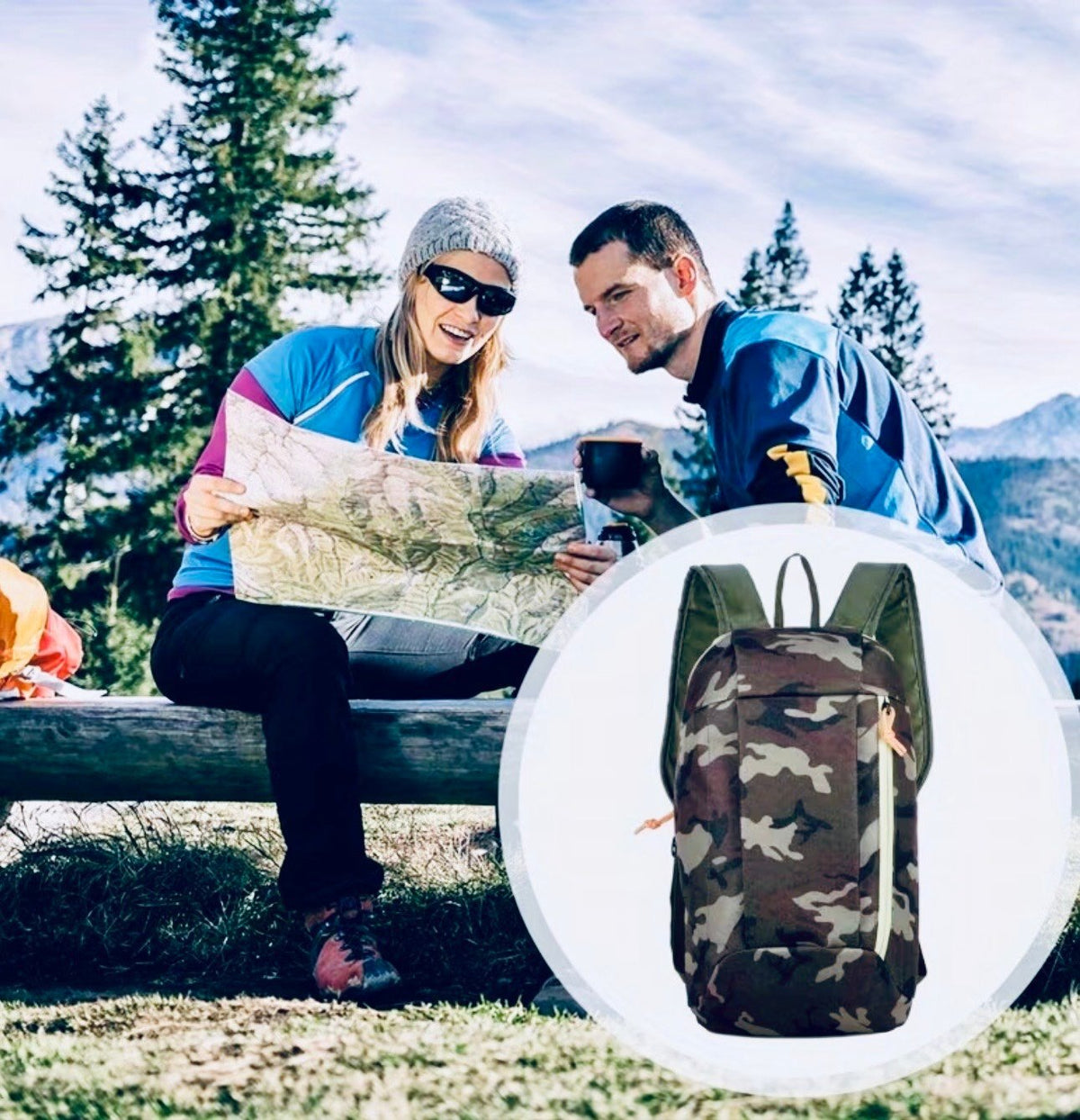 New -Sporty -Multifunctional Sling /Chest/Crossbody/Backpack Bag -Camo