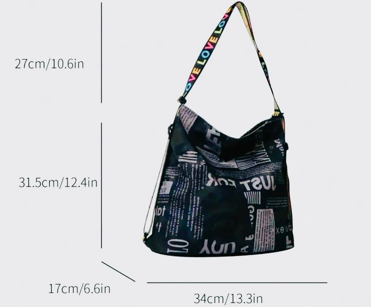 New  -Multifunctional -Vintage Inspired Graphic Design Tote Bag