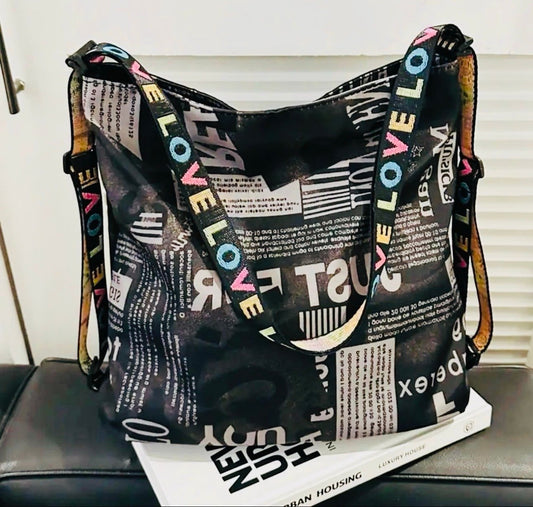 New  -Multifunctional -Vintage Inspired Graphic Design Tote Bag