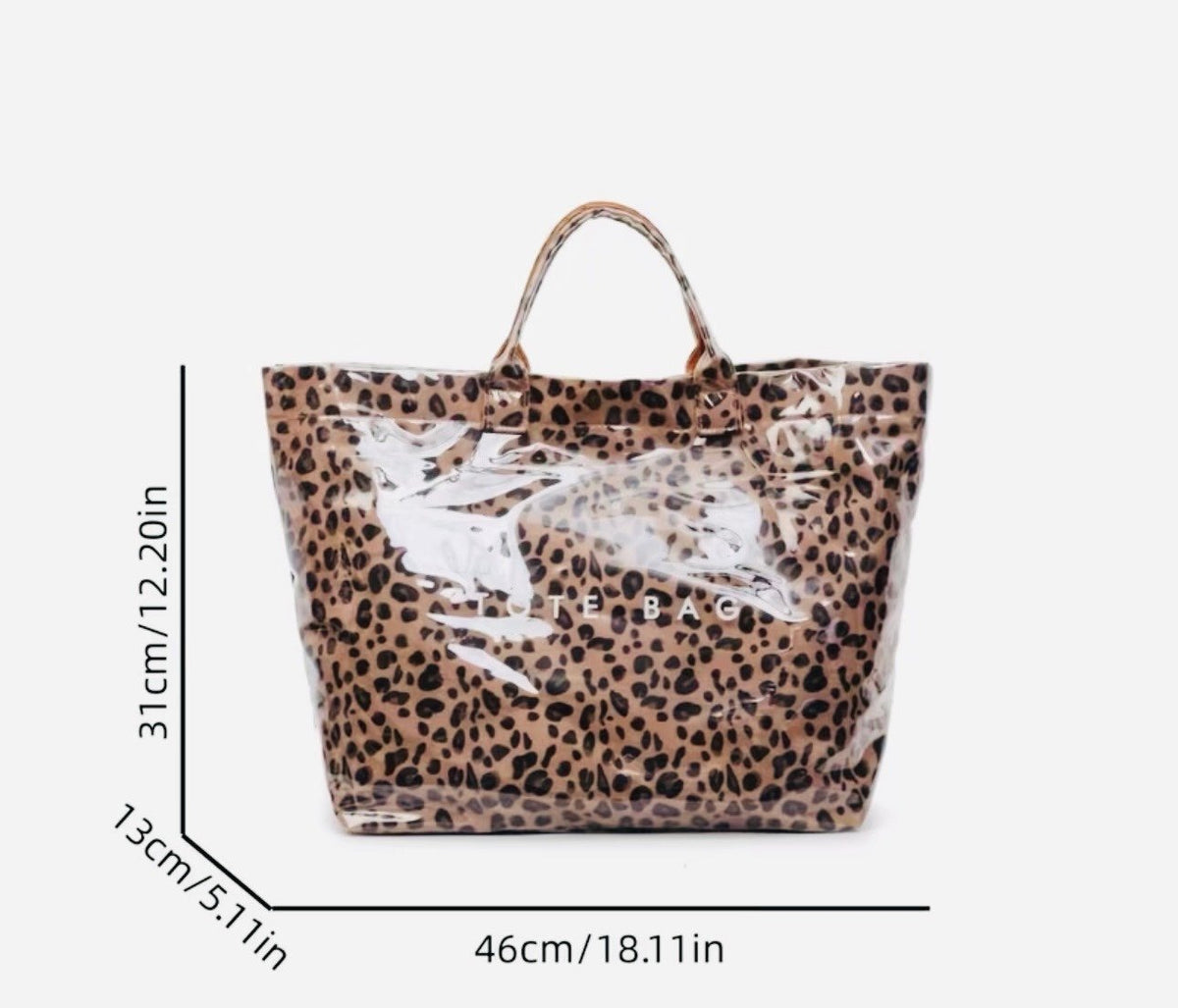 New -Chic -Large Capacity -Pink Leopard Print Design Tote Bag